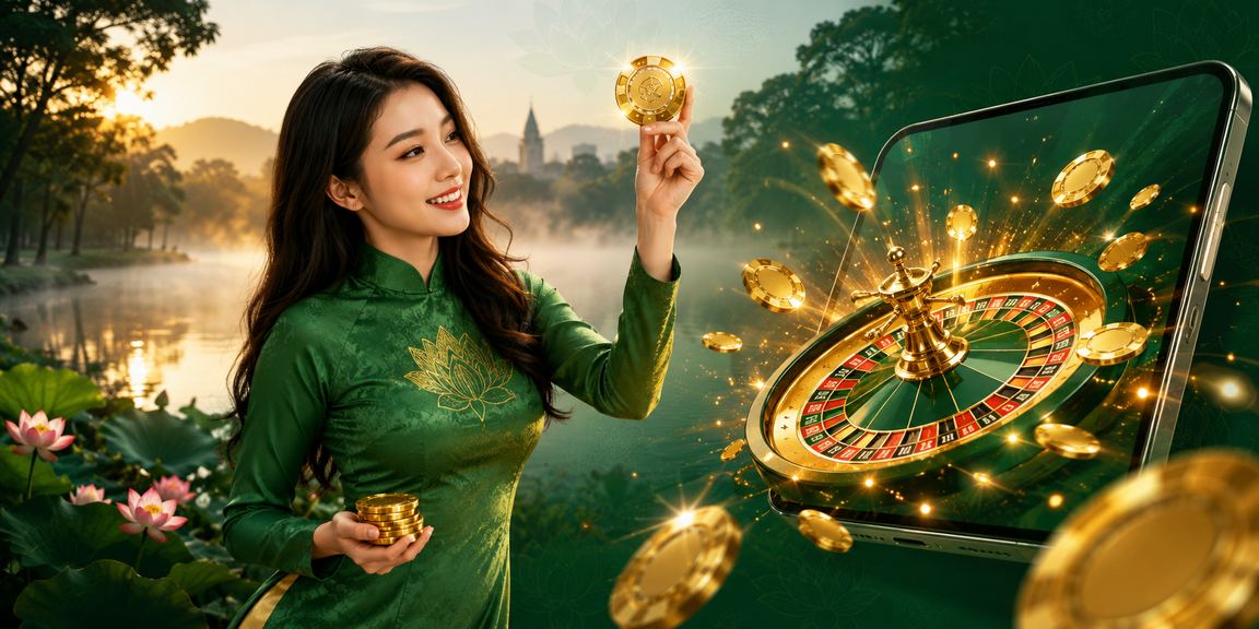 Khung cảnh Đà Lạt với người mẫu trải nghiệm roulette trực tuyến trên điện thoại