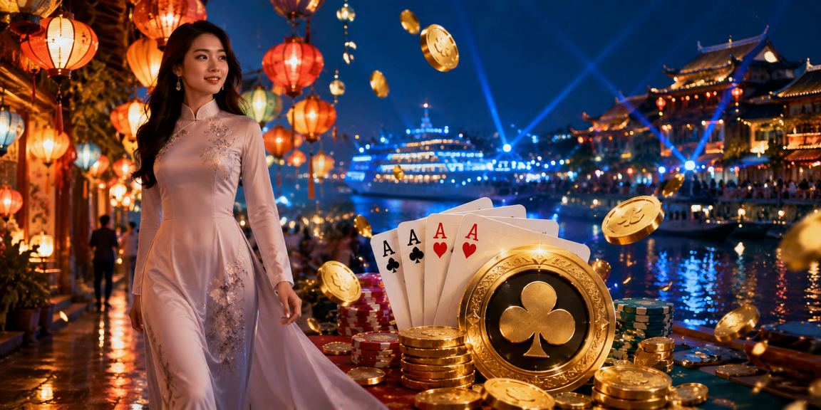 Trò chơi bài tại chợ đêm Huế với không khí nhộn nhịp