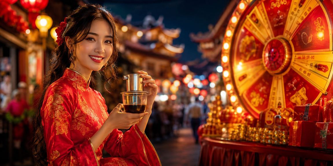 Người dùng Huế thưởng thức cà phê buổi sáng trong khi tham gia chương trình quay số may mắn trực tuyến